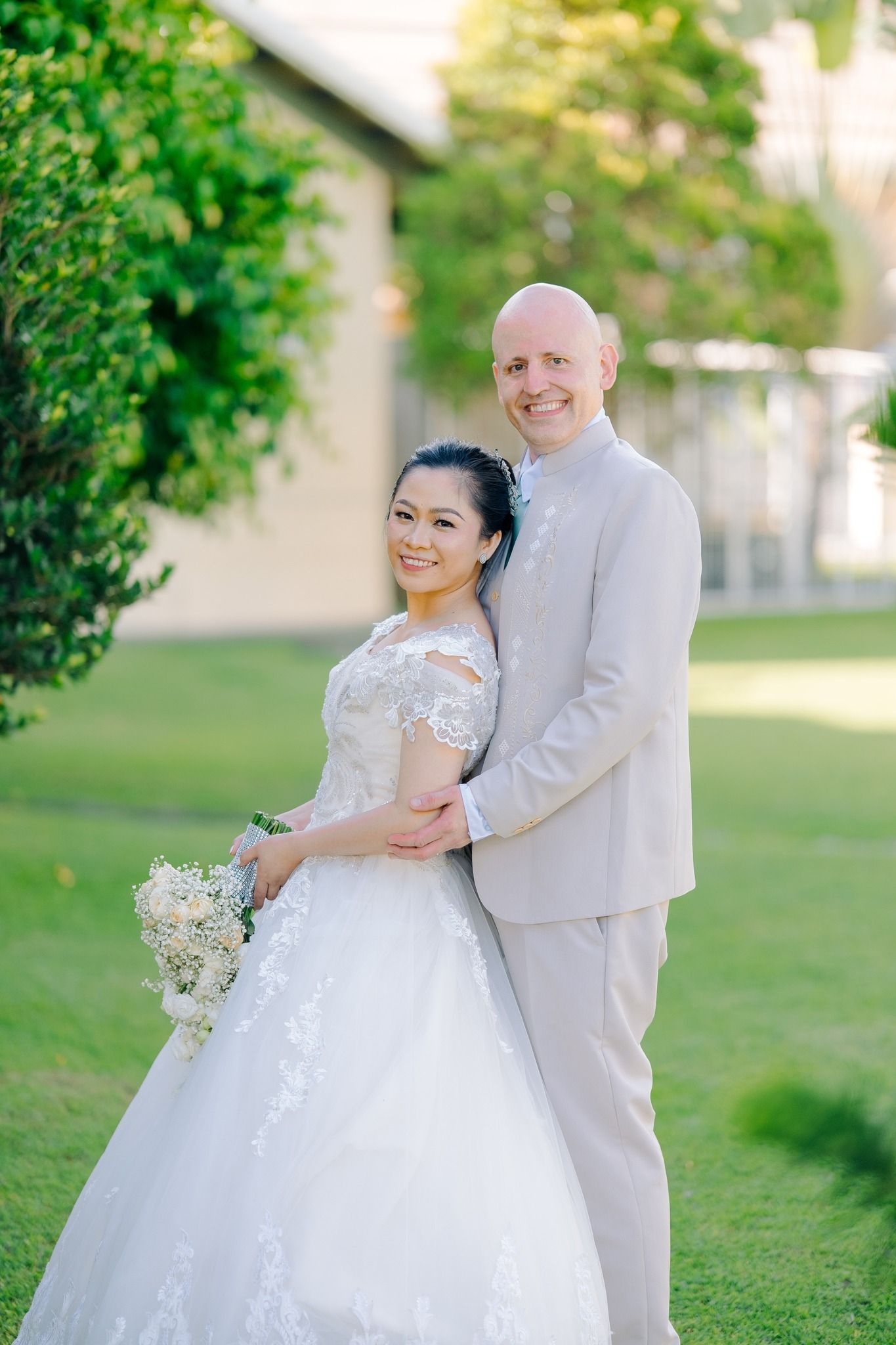 groom and bride just married